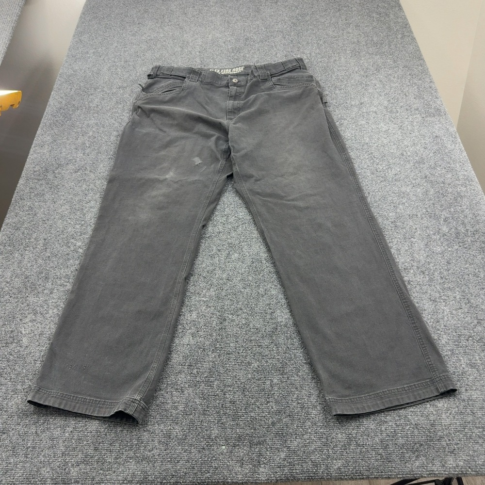 Duluth Trading Co Pants Men 42x34 Gray Flex Fire Hose Relaxed Carpenter Workwear
